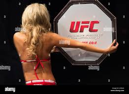Ultimate fighting Championship Ring Card Girl outside the Octagon between  rounds at UFC Event at Wembley Arena in London England Stock Photo - Alamy