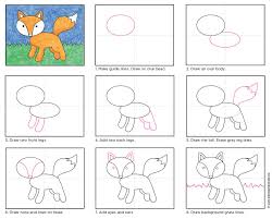 How To Draw A Fox Art Projects For Kids Elementary Art Projects Fox Drawing Tutorial Drawings