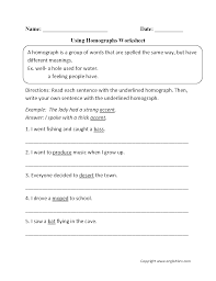 Vocabulary Worksheets Homograph Worksheets Homographs Worksheets Vocabulary Worksheets