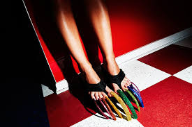 This is a beautiful color options when you're heading on a tropical vacation, or when you want to pretend you're on vacation during the spring/summer. Whimsical Photos Of Over The Top Acrylic Toenails Feature Shoot