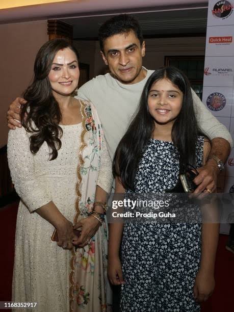 indian actor Mohnish Bahl andhis wife Ekta Sohini and dughter Krishaa... News Photo - Getty Images