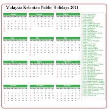 Simak, berikut jadwal terbaru libur akhir tahun 2020. Kelantan Public Holidays 2021 Kelantan Holiday Calendar