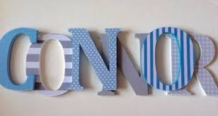 Wooden Letters For Nursery In Gray And Sky Blue Wooden Letters For Nursery Wooden Letters Personalized Nursery Wall Decor