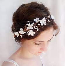 Floral Bridal Hair Piece Bridal Headpiece White Flower Etsy Pearl Bridal Headband Flower Headpiece Wedding Bridal Flower Headpiece
