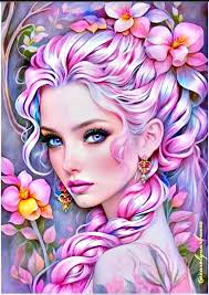 Mythical Portraits ~ DreamWorldColoring ~ Yvon Meerstra Done with various  mediums both wet and dry. I drew in longer, fuller lashes and I'm amazed at  how much better I'm getting because when