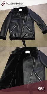 Zara Black Leather Jacket Big Fur And Leather Jacket From Zara Brand New Never Been Worn Super Warm With Silver Leather Jacket Black Leather Jacket Zara Black