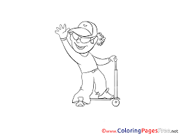Make a coloring book with vehicle scooter for one click. Scooter Coloring Pages For Free