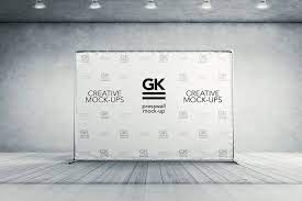 Download 3d Press Wall Banner Mock Up Gk Mockups Store Wall Banner Banner Branding Mockups