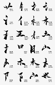 毛笔字偏旁部首偏旁字体毛笔毛笔字部首 art calligraphy