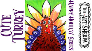 Easy, step by step thanksgiving drawing tutorials. Easy Turkey Acrylic Painting Tutorial Step By Step Live Streaming The Art Sherpa