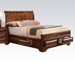 Remarkable circle designs king bed frame. Acme Konane King Sleigh Bed With Underbed Storage In Brown Cherry 20444ek 1stopbedrooms