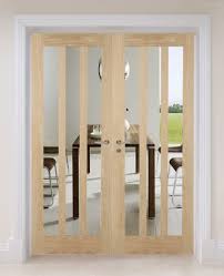 Our internal white primed doors are of high quality and at low prices. Oak Aston Clear Glass Internal Door Pair Green Tree Doors