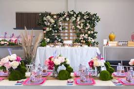 Put supplies in the middle of the table with enough room for guests to work on projects around the table. Kara S Party Ideas Enchanted Fairy Garden Birthday Party Kara S Party Ideas