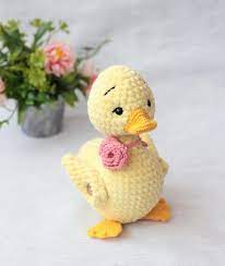Duck Plush Toy Stuffed Animal Cute Yellow Spring Duckling Wedding Gift Gift For Couple Easter Crochet Patterns Easter Crochet Crochet Bear Patterns