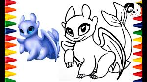 As hiccup fulfills his dream of creating a peaceful dragon utopia, toothless' discovery of an untamed, elusive mate draws the night fury away. Drawingtoy Light Fury How To Train Your Dragon 3 To Color And Draw Learn Color For Kids Youtube