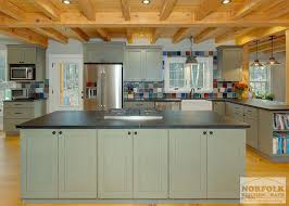 rustic green kitchen with soapstone