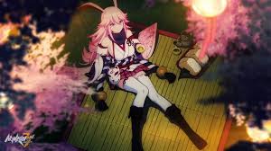 Follow the vibe and change your wallpaper every day! 4k Hd Wallpaper Honkai Impact 3 Yae Sakura å…«é‡æ¡œ A Picnic By The Sakura Trees With The Captain Houkai3rd