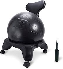 Ergonomic chairs are an excellent choice; Amazon Com Pharmedoc Balance Ball Chair With Back Support For Home And Office W Exercise Ball Pump Removable Back Lockable Wheels Sports Outdoors