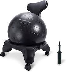 Many of us work from home at least part of the time, and now it's more common than ever. Amazon Com Pharmedoc Ball Chair With Back Support For Home And Office W Exercise Ball Pump Removable Back Lockable Wheels Sports Outdoors