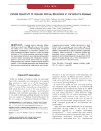 ®, doi®, doi.org®, and shortdoi® are trademarks of. Pdf Clinical Spectrum Of Impulse Control Disorders In Parkinson S Disease Mark Stacy Academia Edu