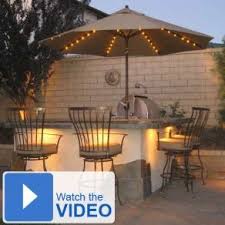 Galtech 9 Aluminum Lighted Auto Tilt Patio Umbrella Modern Outdoor Patio Patio Design Apartment Patio Decor