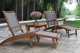 Wicker Eucalyptus Loungers With Stowaway Sliding Ottomans Outdoor Wood Furniture Casual Outdoor Furniture Wicker