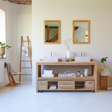 Grenier alpin meuble salle de bain pin massif 2 portes avec coeur 1 vasque 61 cm praz 397,75 € dont. Meuble Sous Vasque En Teck 160 Cm Meuble De Salle De Bain Tikamoon
