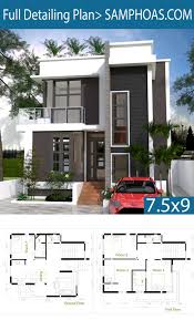 4 Bedroom Home Design Plan 7 5x9m Samphoas Plansearch House Front Design Home Building Design Model House Plan
