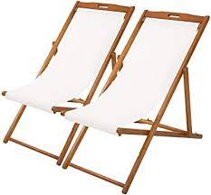 Maybe you would like to learn more about one of these? Amazon Com Beach Sling Chair Set Patio Lounge Chair Patio Furniture Outdoor Reclining Beach Chair Wooden Folding Adjustable Frame Solid Eucalyptus Wood With White Polyester Canvas 3 Level Height Portable 2 Set