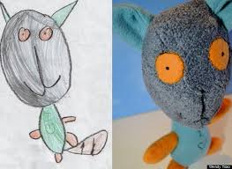 Children S Drawings Transformed Into Stuffed Animals Childrens Drawings Drawing For Kids Drawings