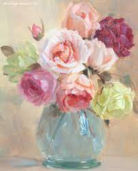 Vintage Home Shop Beautiful 1920s Roses Oil Painting By Nora H Cullen Www Vintage Home Co Uk Rose Oil Painting Oil Painting Flowers Flower Painting