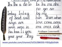 Researching cursive instruction—and handwriting in general—has made me realize how utterly dependent i am on pen and paper to boost my creativity. Examples Common Exception Spelling Words Cursive Handwriting Ks1 Year 1 Teaching Resources