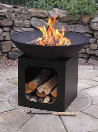 Fat wood (found at your local diy store) works well for starting chiminea fires. Cast Iron Firepit With Log Store Diy Metal Fire Pit Fire Pit Backyard Garden Fire Pit