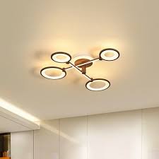 Brown Crossed Flush Light Fixture Contemporary 5 7 9 Lights Integrated Led Close To Ceiling Light In Warm White Neutral Beautifulhalo Com