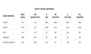 customer service sizing charts