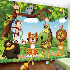 46+ gambar hewan zebra, baru! Kustom Foto Mural Wallpaper 3d Kartun Hewan Hutan Dunia Anak Kamar Tidur Lukisan Dinding Wallpaper Singa Harimau Monyet Wallpaper Aliexpress