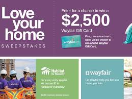 Already have a gift card in your account? Win A 2 500 Wayfair Gift Card