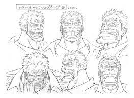 Water 7 Water Seven Vice Admiral Garp Model Sheet Character Design Official Reference Settei Picking Nose Anime Manga Anime One Piece Personagens