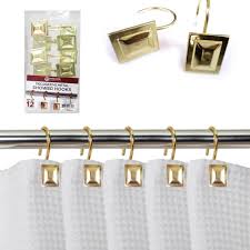 There are many types of shower curtains to pick from, and you can be surprised at how radically a shower curtain that is. 12 Pack Decorative Metal Shower Hooks Heavy Duty Rod Curtain Rings Bathroom Gold Walmart Com Walmart Com