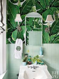 7 Walls That Will Make Your Jaw Drop Green Bathroom Green Tile Bathroom Bathroom Wallpaper