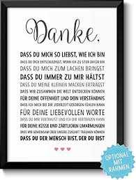 Danke Liebe Schone Liebeserklarung Rahmen Optional Geschenk Geschenkidee Weihnachten Geb Geschenke Zum 30 Jahrestag Geschenk Fur Ihn Hochzeitstag Spruche