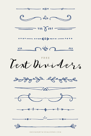 Free Text Dividers Designs By Miss Mandee 11 Hand Drawn Whimsical Lines Perfect For Stationary Design Blog Bullet Journal Writing Text Dividers Lettering