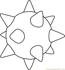 He has two big blue eyes, round cheeks, and a big round nose. Spiny Egg Coloring Page For Kids Free Super Mario Printable Coloring Pages Online For Kids Coloringpages101 Com Coloring Pages For Kids