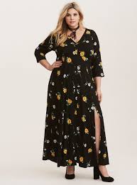 Black And Yellow Jersey Dress Black Floral Crochet Challis Maxi Dress Short Inseam Now Available Maxi Dress Dresses Fashion