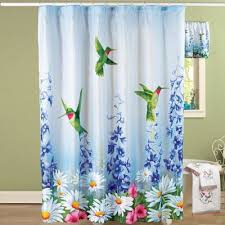 Garden Bliss Hummingbird Shower Curtain Fabric Shower Curtains Shower Curtain Curtains Window Treatments