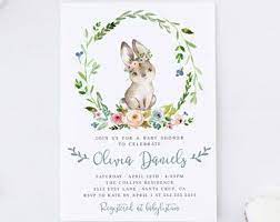 Bunny Baby Shower Invitation Spring Baby Shower Easter Gender Neutral Rabbit Invite Bab Bunny Baby Shower Bunny Baby Shower Invites Baby Shower Invitations
