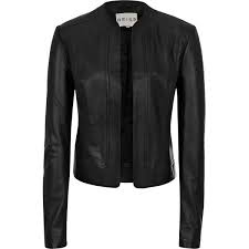 Reiss Bryony Cropped Leather Jacket 615 Liked On Polyvore Cropped Leather Jacket Leather Jacket Black Fashion