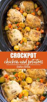 Crockpot Chicken And Potatoes Chicken Crockpot Recipes Easy Chicken Thigh Recipes Crockpot Crockpot Recipes Easy