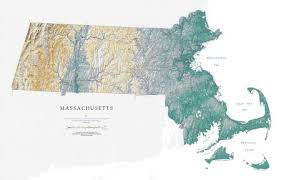 This massachusetts map website features printable maps of massachusetts, including detailed road maps, a relief map, and a topographical map of massachusetts. Massachusetts Elevation Tints Map Fine Art Print Map