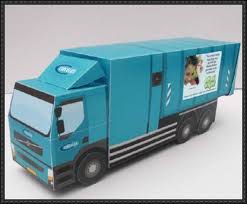 Simple Garbage Truck Paper Model Free Template Download Http Www Papercraftsquare Com Simple Garbage Truck Paper Model Fr Paper Models Garbage Truck Trucks
